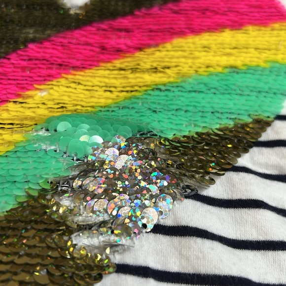 Sequin Heart Striped Shirt RUMI + RYDER Color Change Sequins Size L (12-14) - Picture 4 of 10